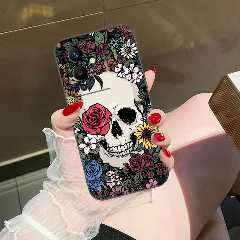 Skull Flower Art Mexico Phone Case For Infinix TECNO POP SPARK SMART 6 7 8 9 CAMON 40 30 30S 15 16 17 20 20C Pro Case Cover Capa