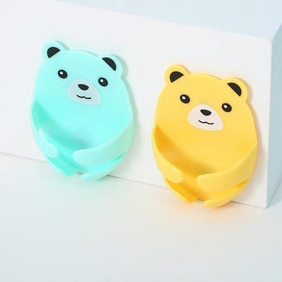 4Pcs Wall Storage Hook Bear Plug Bracket Punch-free Power Plug Socket Holder Kitchen Stealth Hook Wall Adhesive Hanger Bathroom