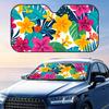 Aloha Floral Pattern Sun Visor Foldable Car Windshield Sun Shade UV Protection Reflective Heat Insulation Reusable Cover