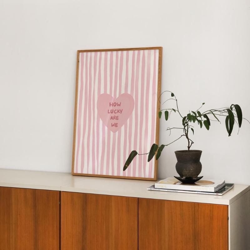 Lovely Trendy Red Heart Canvas Art Paintings Aesthetic This Is My Happy Place Wall Posters Prints for Living Room Home Decor