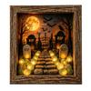 DIY Seasonal Light Box Display, Wood Case Frame Ornament with Soft Lighting for Shelf, Entry Stand, and Fall Party Use