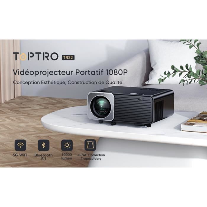 Projektor - TOPTRO - 4K - 10000 lumenů - WiFi - Bluetooth - Korekce 4P/4D