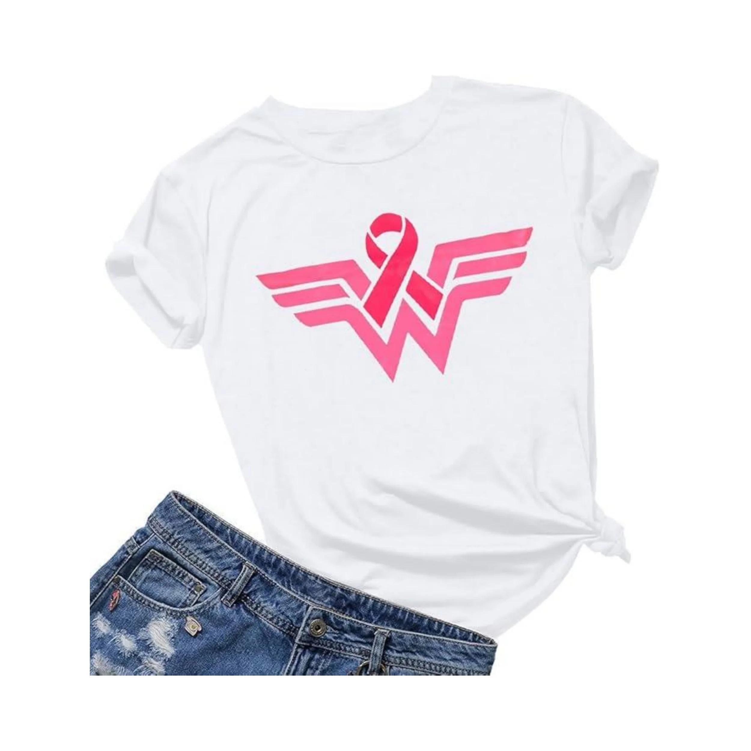 Breast cancer shirts for women new breast cancer awareness t-shirt with pink ribbon t-shirt S