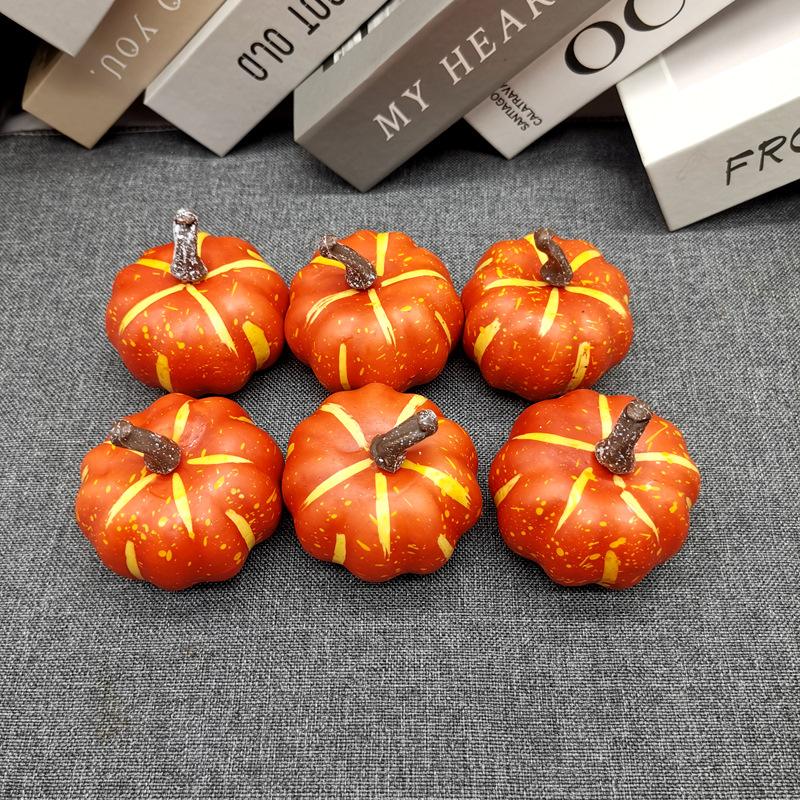 6/12pcs Simulated Pumpkin Decoration 6cm Vegetable Model Yellow / White Halloween Family Party Atmosphere DIY Decorations