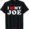 I Love My Joe Heart T Shirt Vintage Washed Comfortable Homme Breathable Soft Stretched Designer Clothes Versatile Vintage