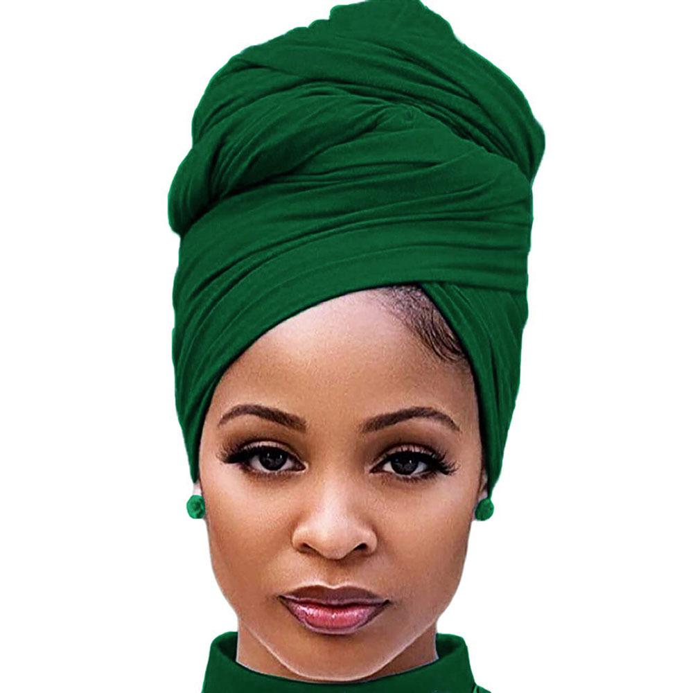 1 Piece Stretch Head Wrap Scarf Stretchy Turban Long Hair Scarf Wrap Solid Color Soft Head Band Tie For Women Headband Soft Hijab For Abaya