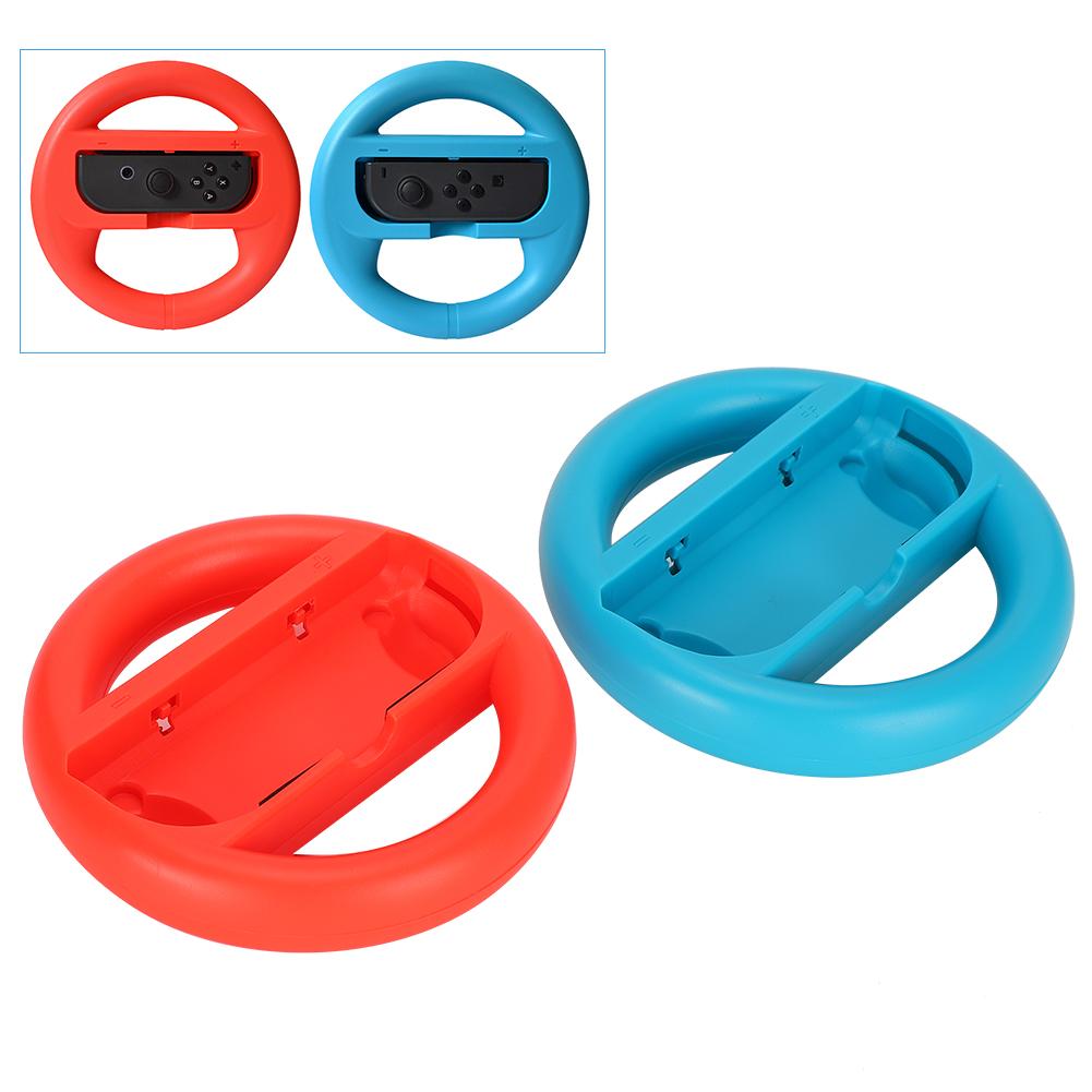 Racing Game Controller for Mario Kart Left and Right Grip Steering Wheel Handle for Switch(RedBlue )