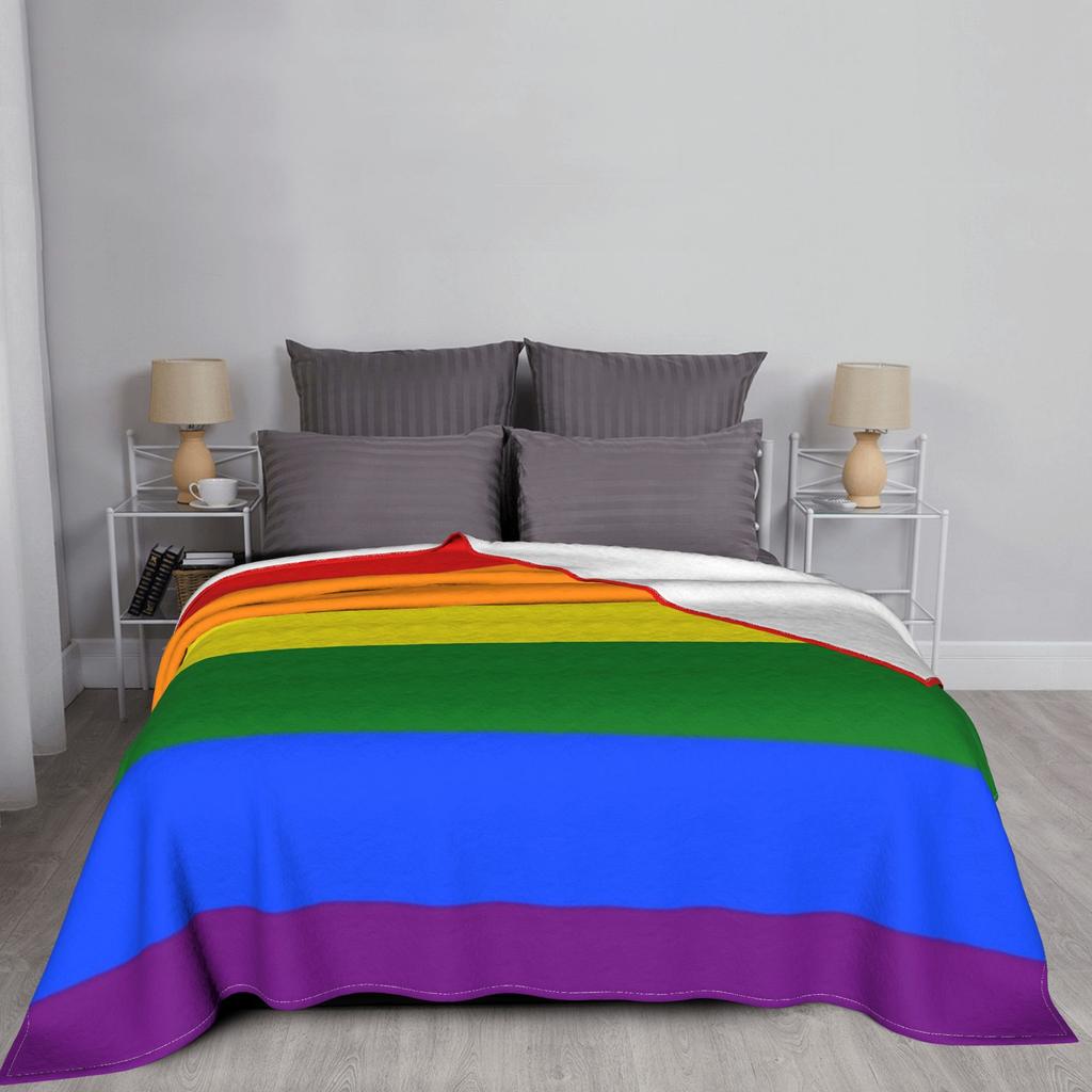 Gay Pride Rainbow Flag Blanket Super Soft Fleece Sofa Throw Blanket for Couch Bedding Outdoor Throws Bedspread Quilt