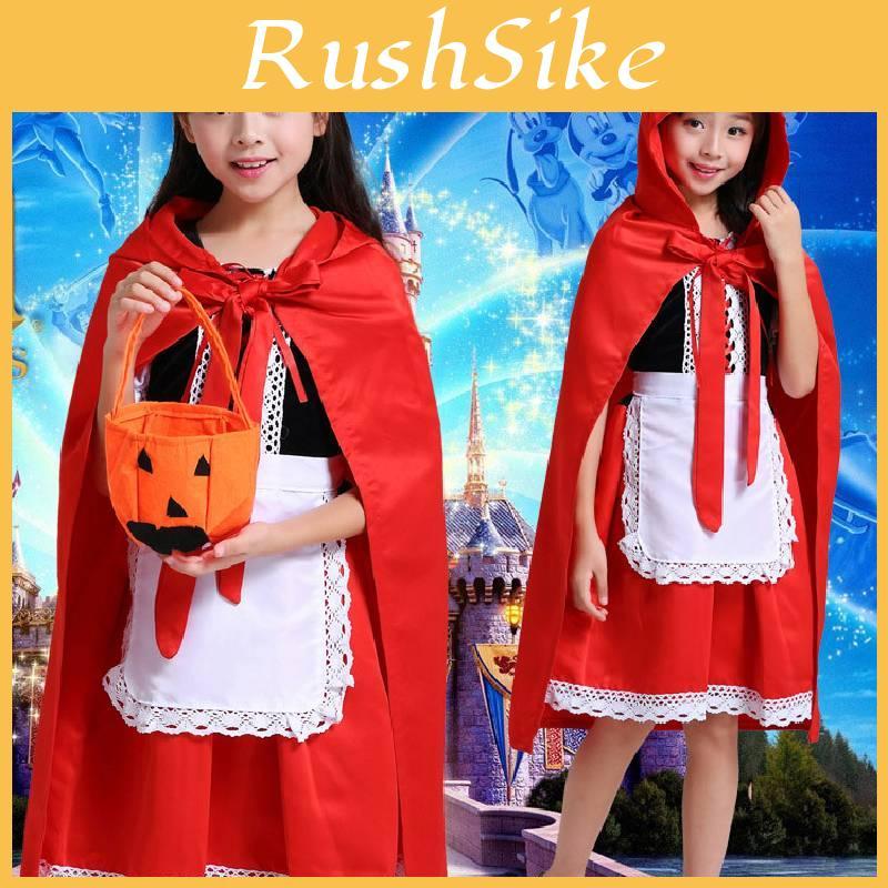 Šaty pro princeznu Červenou Karkulku Halloweenský pohádkový kostým pro děti