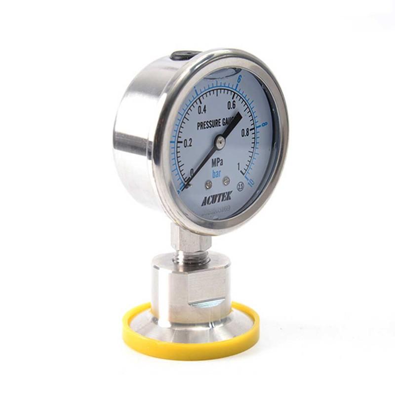 0-600 bar Diaphragm SS 316L Manometer Tri Clamp 1.5" Diameter 60mm Accuracy 2.5%FS Sanitary Pressure Gauge SS316