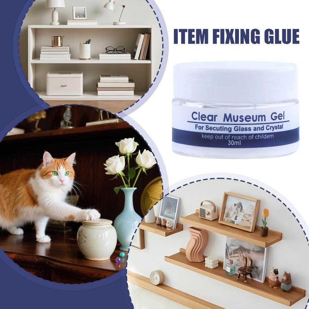 30ml/150ml Clear Museum Gel Putty, Reusable Removable No Residues Adhesive For Vibration Proof Glass Ceramic Collection Home