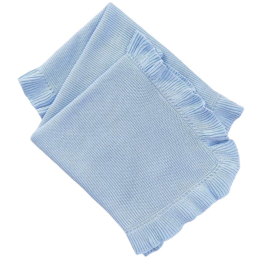 Autumn Winter Blanket Baby Lotus Leaf Edge Blanket Comfortable Cotton Knitted Strollers Cover Children's Bed Throw