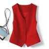 Suit Vest Small Vest Slim Women's Waistcoat Blue Short Vesten