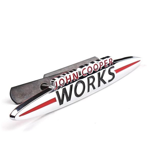3D JCW Metal Car Logo Badge Stickers for MINI Cooper Head Grill S ONE Clubman Countryman R55 R56 F55 F56 R60 R61 F54 F57 R52 F56