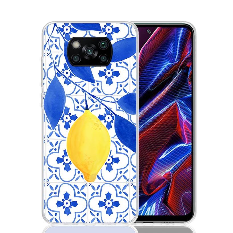 Mediterranean Lemon Phone Case For Xiaomi Poco F7 Ultra X7 X6 Pro X5 Redmi 15 15C 13 13C 12 12C 10 10A 10C 9 9A 9C 9T Shell Poco