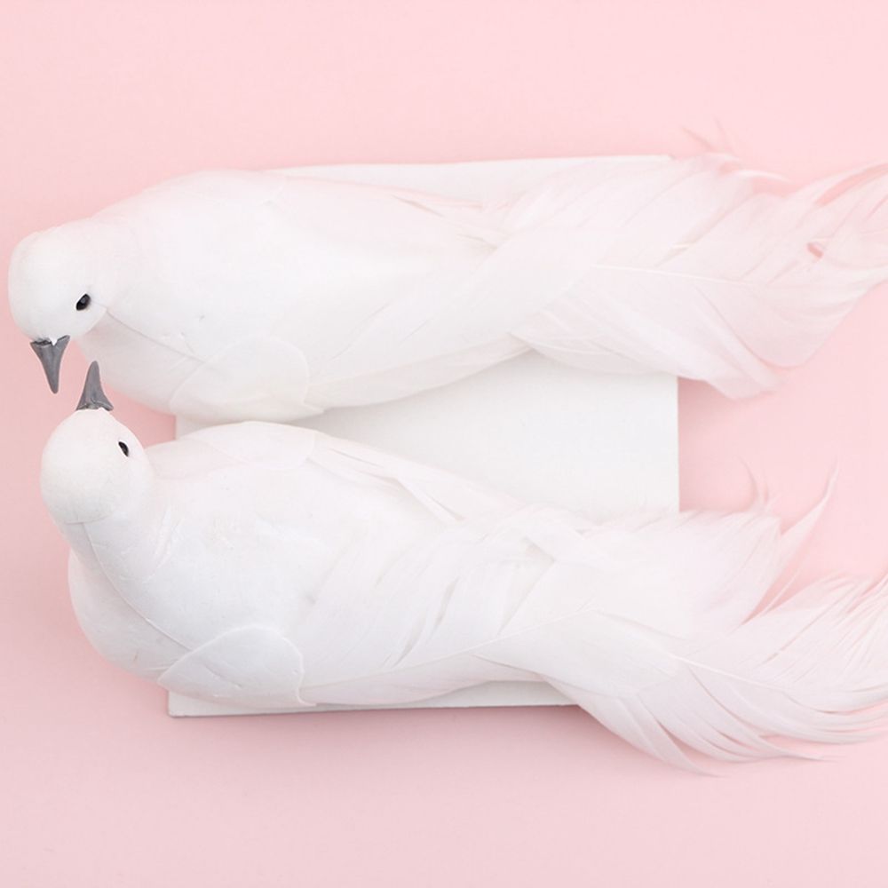 With Clip Handmade Home Furnishing Wedding Decoration Feather Bird Dove Fake Bird Imitation Bird