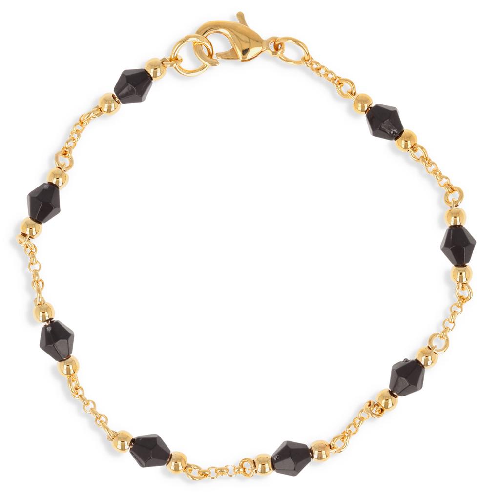 Les Trésors De Lily [Q4619] - Gold Plated Bracelet 'Boho' Black Gold - 19 Cm - 6 Mm