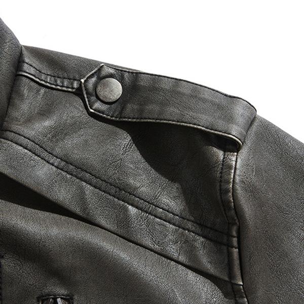 Mens Leather Jackets  Winter  Casual Motorcycle PU Jacket Biker Leather Coats European Windbreaker Genuine Leather Jacket