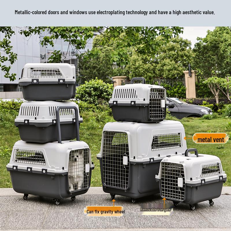 Pet Airline Carrier: Breathable, Convenient Cat & Dog Trolley Box