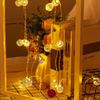 Iron Moroccan Ball Light String Ramadan Atmosphere Decoration LED Light String Cabinet Courtyard Decoration Hollow Ball