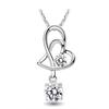 Korean Silver Double Heart Pendant Necklace