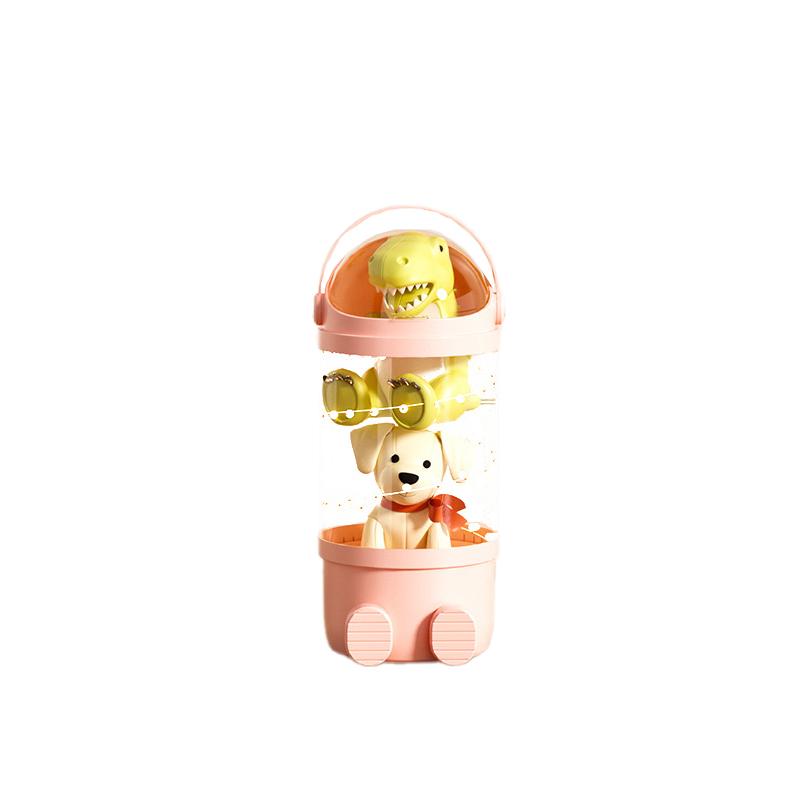Doll Storage Box With Light Toys Organization Plush Toy Storage Tube Transparent Plastic Stuffed Storage Barrel Organizer Gifts