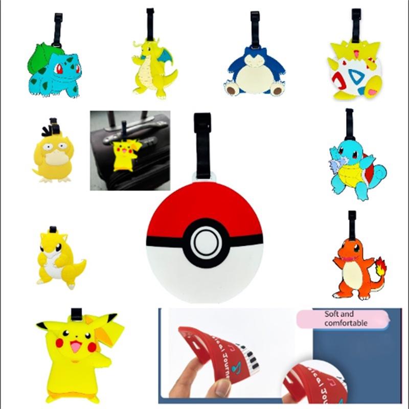 Luggage Tag Cartoon With Name Charmander Pikachu Psyduck Toy