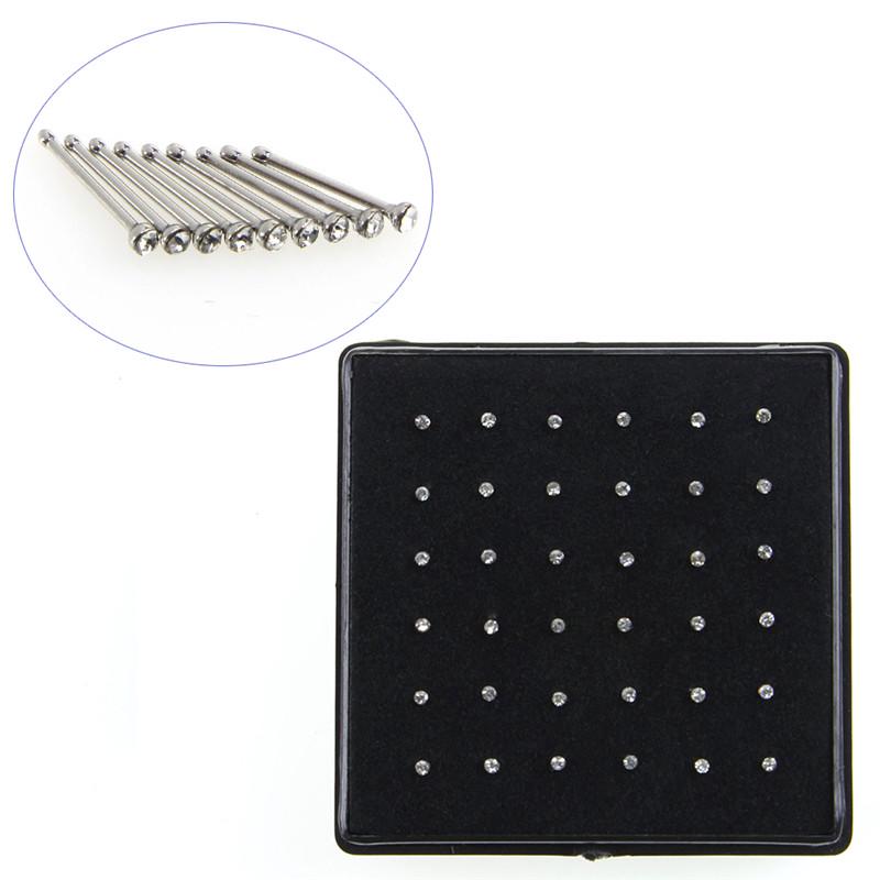 36X Nasenring Knochenstecker Edelstahl Körperpiercing Schmuck