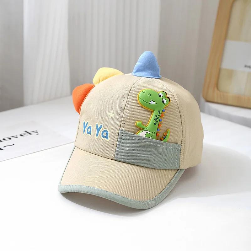 

Cartoon Dinosaurs Baby Duck Tongue Hat Boy Girl Sunshade Peaked Cap Cotton Children Outdoor Visor Korean Kids Baseball Hat
