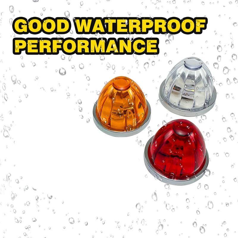 2PCS LED Brake Lamp Turn Signal Side Marker Indicator Watermelon Lights Under Glow Wheel Lights For Semi Truck Trailer Red-A87Q