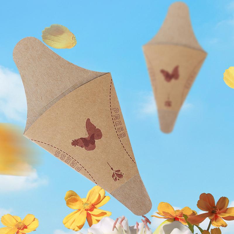 12Pcs Disposable Paper Urinal Toilet Women Urination Device Urinal Funnel Outside Pee Cup Waterproof Standing Urinary Funnel