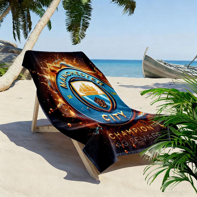 MCFC Print Beach Towel, Large Soft Quick Dry Towel for Beach Camping Swimming