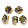 Natural Stone Adjustable Rings For Women Couple Colors Crystal Cluster Winding Ring Trend Wedding Band Couple Jewelry Party Gift