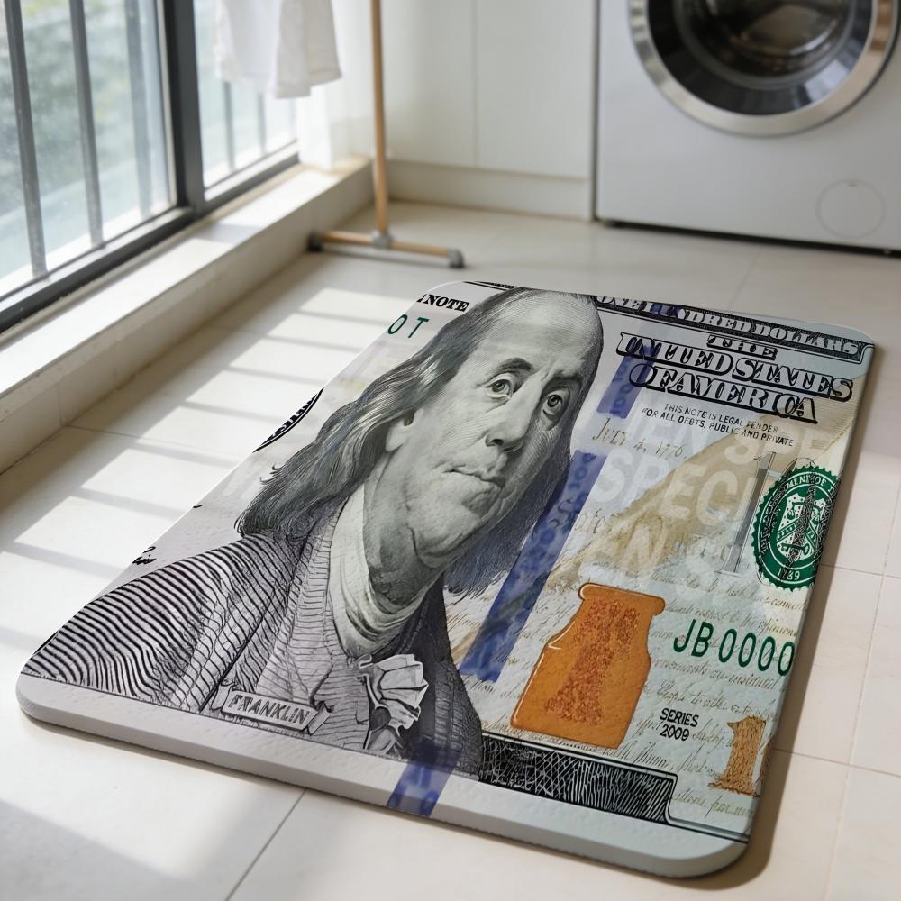 Moderne U-USD Dollar Bargeld Bodenmatte Rutschfest Schnelltrocknend Kieselgur Badematte, Saugfähige Fußmatte