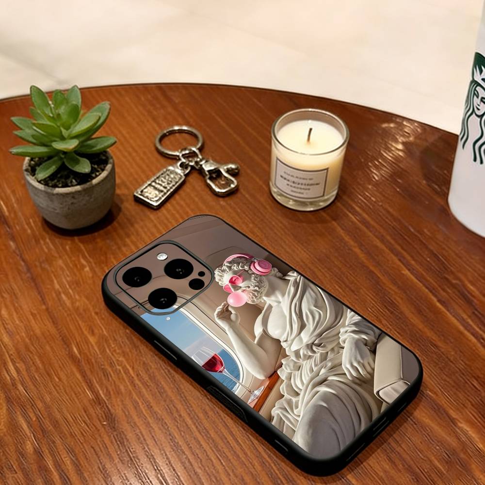

Creative Sculptures Phone Case For iPhone 17, 16,15,14,13,12,11 Plus,Pro Max, Others Soft Silicone Black Cover iPhone11ProMax
