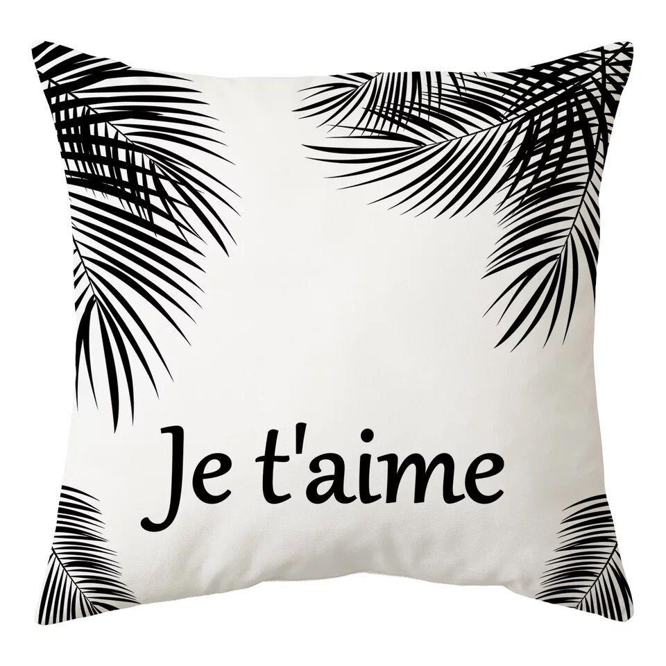 Nordic Black and White Simple Style Geometric Abstract Pillow Case Peach Leather Fleece Home Sofa Pillow Quilt Cushion