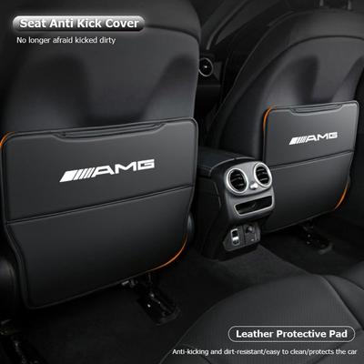 Autostoel Rugleuning Anti-Kick Cover Pad Leer Beschermer Mat Voor Mercedes Benz AMG GLE GLC GLB GLS CLA GLA W206 W205 W204 W203 W212
