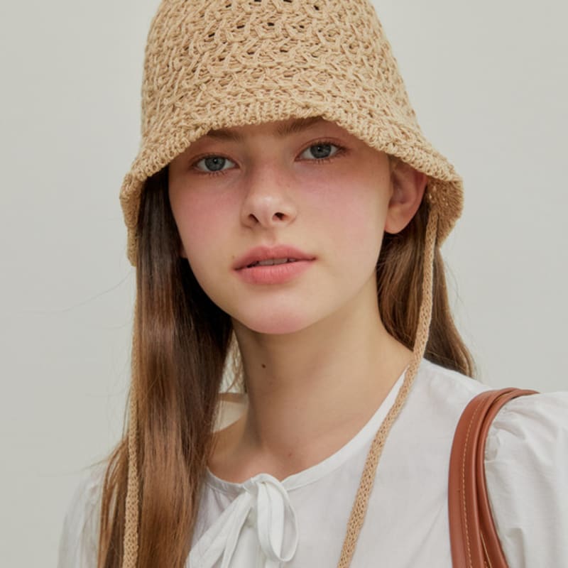 ANOETIC NET BUCKET HAT_BEIGE