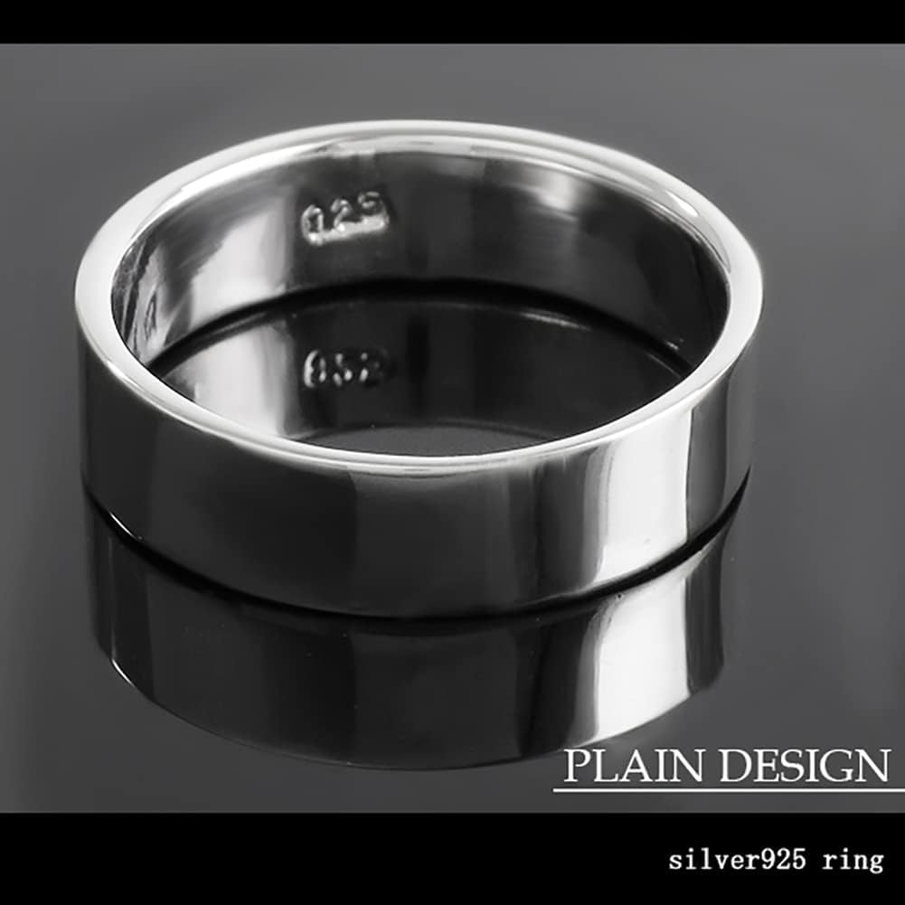 [Shinjuku Gin No Kura] 5mm Wide Plain Silver 925 Simple Ring, Sizes 4.5-29 (Size 10), Flat