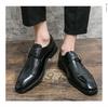 Plus Size Men's Color Block Buckle Monk Shoes - British Style Formal & Casual Leather Shoes
