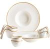 Maser Pintar Beige/Brown Gourmet Dinnerware Set, 8 Pieces (934130)