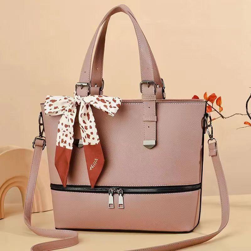 Sophisticated Women s Zipper Bucket Bag In Various Colors With Comfortable Cotton Lining Skin Pink