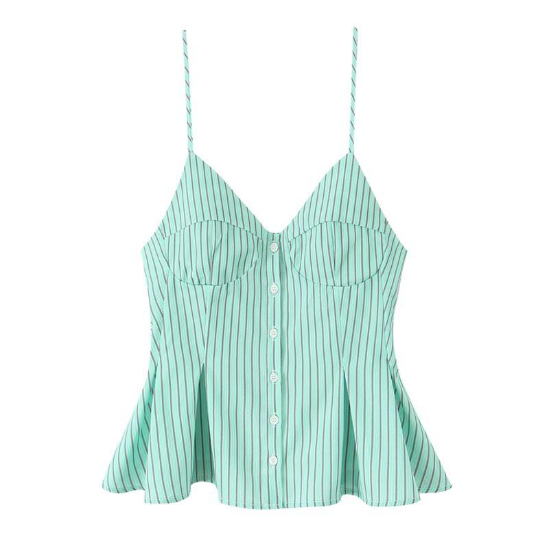 Za2025 Summer New Women Clothes Sexy Sleeveless Small Pleated Poplin Sling Casual Top 2890420 800