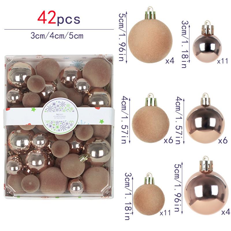 42-Piece Velvet Flocked Christmas Ball Set with Pendants - Bestseller Holiday Decorations