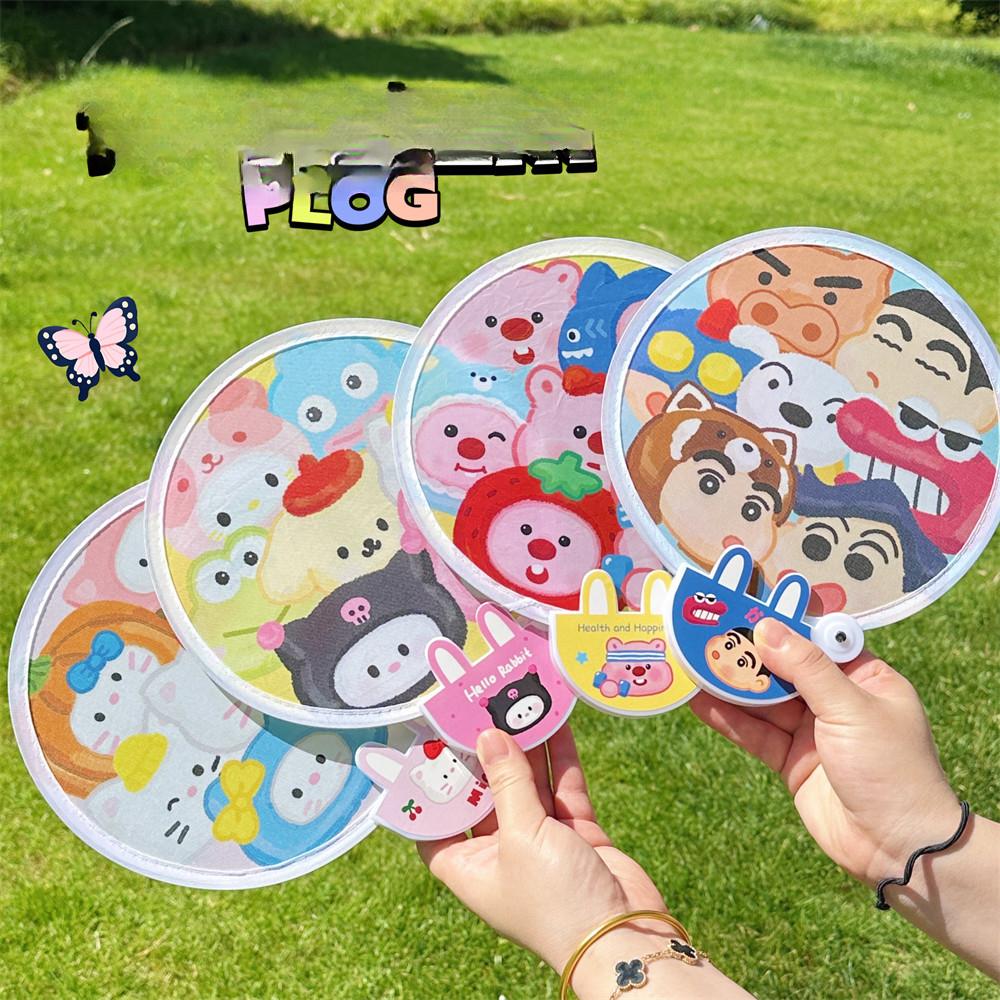 Sommer Tragbare Nette Faltbare Fan Mädchen Tragen Mini Gruppe Fan Cartoon Student Runde Fan