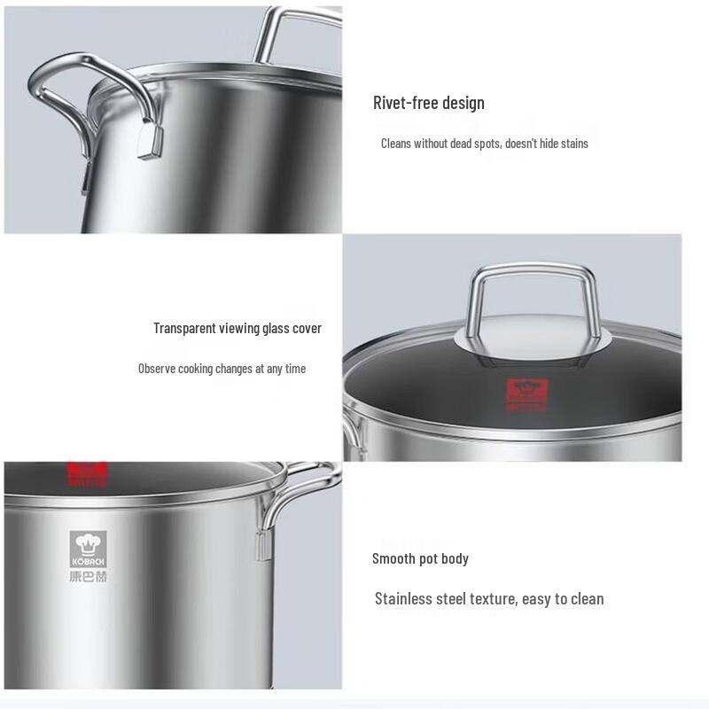 KOBACH 22cm Stainless Steel Stockpot