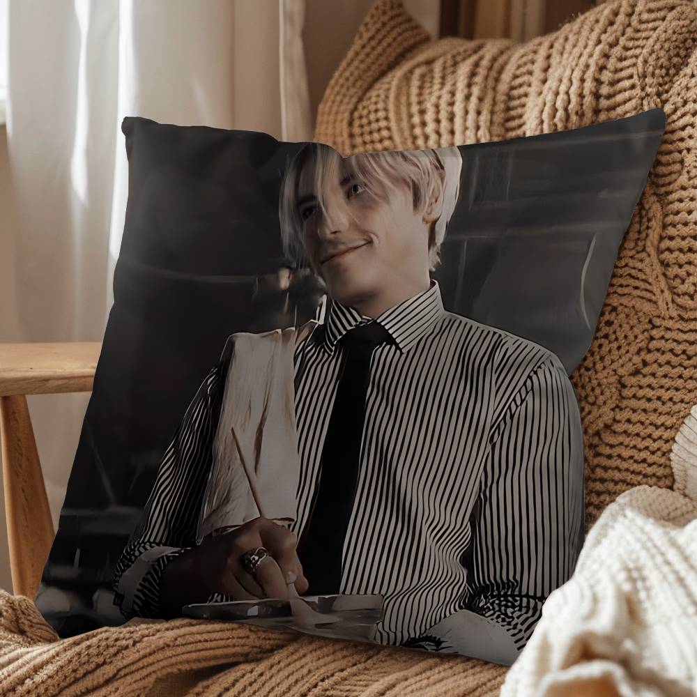 Actor Taz Skylar Long Hair Handsome Sanji Pillow Cover Living Room Sofa Cushion Cover Bedroom Room Bed Pillow Cover Decoration