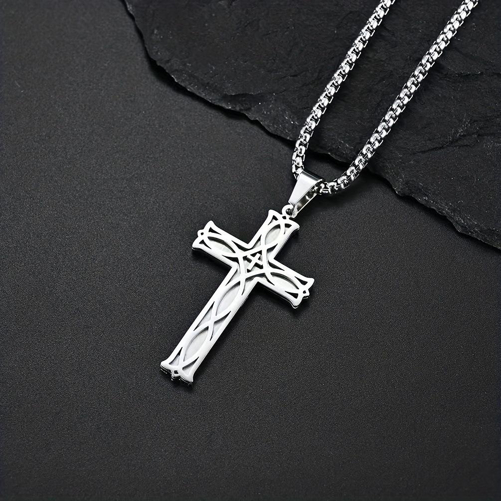 Minimalist Titanium Steel Irish Knot Cross Necklace - Trendy, Versatile, Fade-Resistant Pendant for Men & Couples