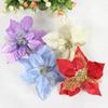 Eye-catching 20cm European Style Christmas Fabric Flowers For Seasonal Decor