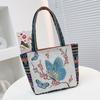 Embroidered Canvas Tote Bag - Chinese Style for University Women